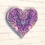 Деревянная картина-раскраска Цветочное сердце #1
