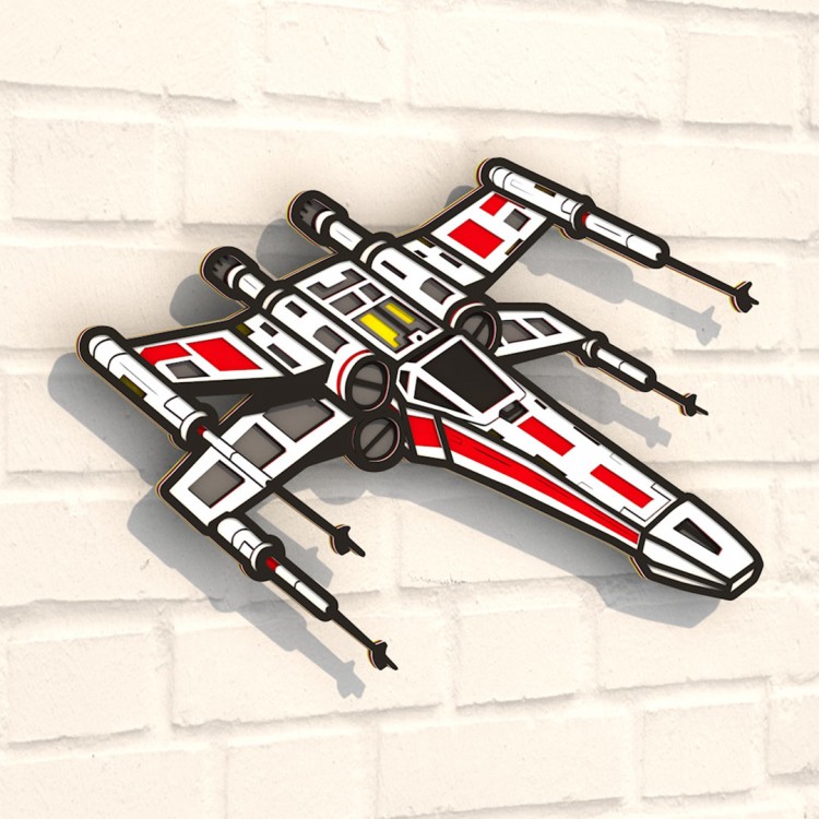 Деревянная картина-раскраска Истребитель X-wing