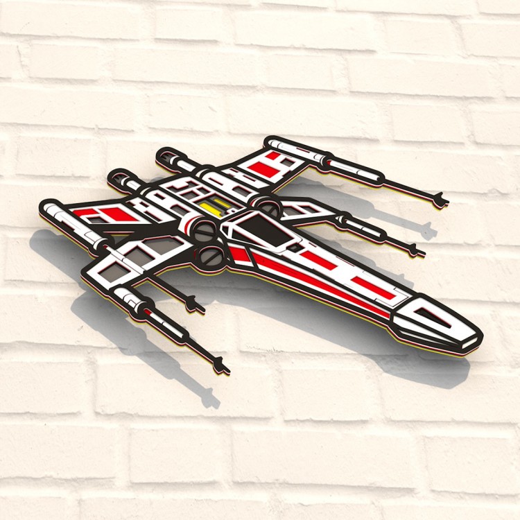 Деревянная картина-раскраска Истребитель X-wing
