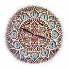 Деревянные часы Мандала-14