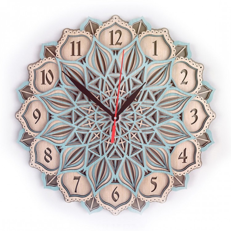 Деревянные часы Мандала-16