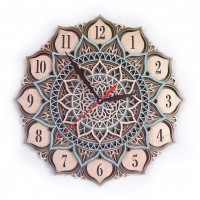 Деревянные часы Мандала-18