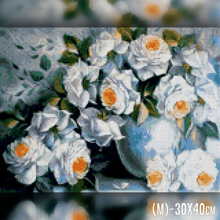 Алмазная вышивка Белые Розы