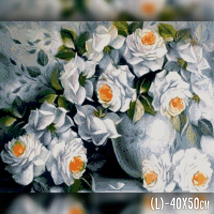 Алмазная вышивка Белые Розы