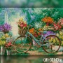 Алмазная вышивка Велосипед у цветочного сада