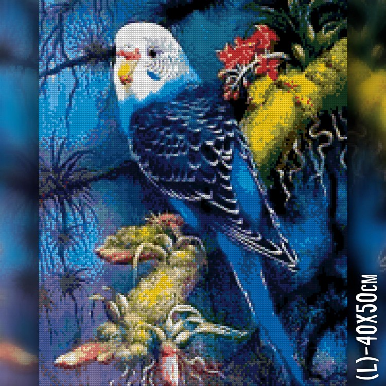 Алмазная вышивка Голубой попугай