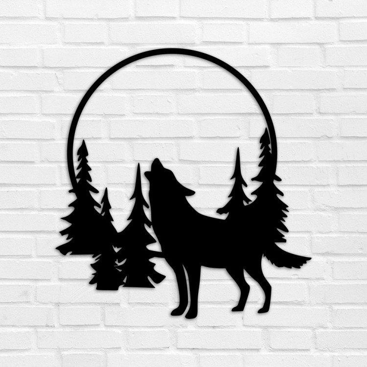 Деревянное Панно Волк